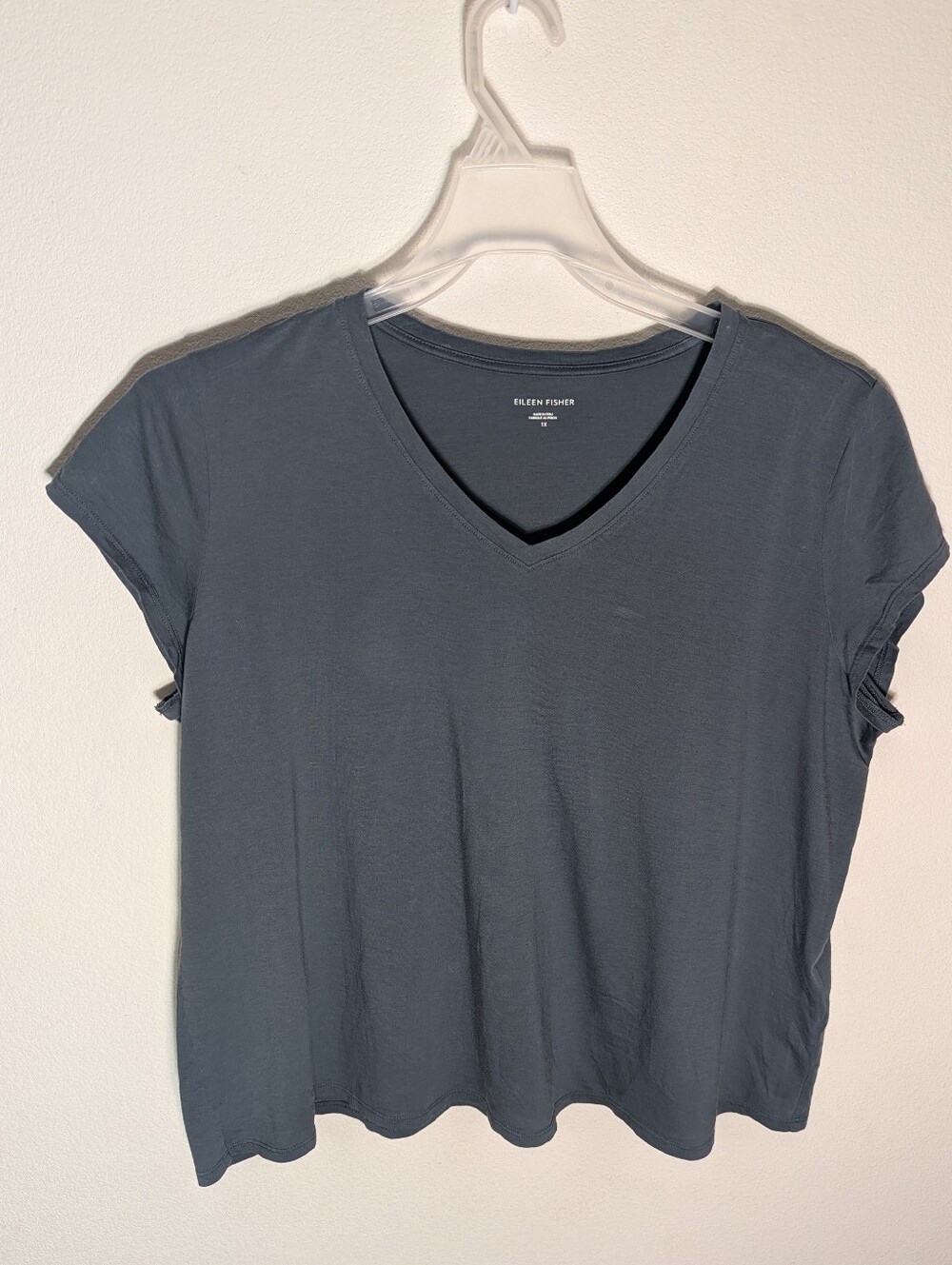 Eileen Fisher Womens Tee Shirt 100% Organic Cotton Quiet Luxury Neutral Navy 1X